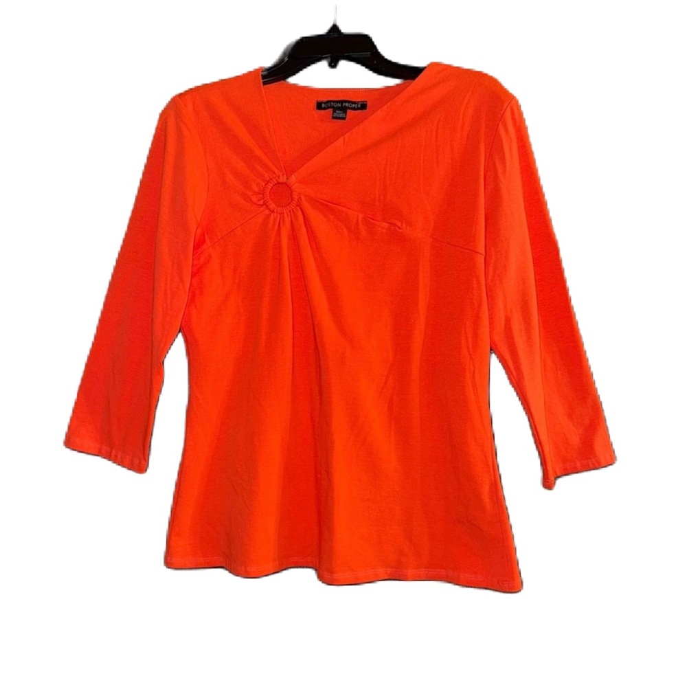 NWT Boston Proper Vibrant Orange Top Size Large